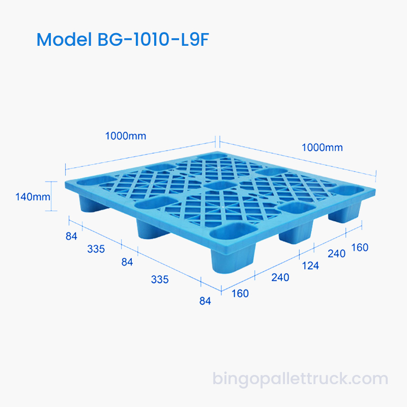 1000x1000mm HDPE lagana plastična paleta s 4-smjernim ulazom za viličar