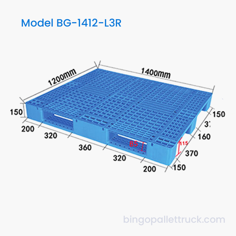 Lagana paleta 1400x1200 mm s dinamičkim kapacitetom od 1000 kg za distribuciju