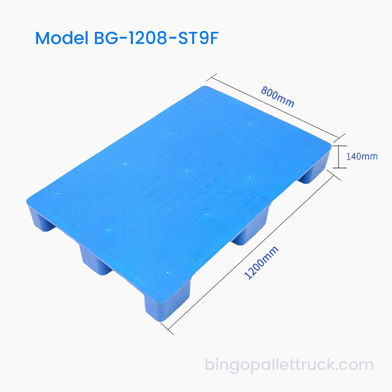 Plastična paleta 1200x800 mm s punim vrhom i 9 nogu koja se može reciklirati za logistiku