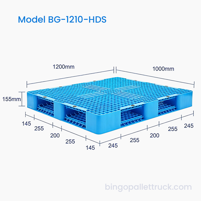 1200x1000 mm dvostrana plastična paleta za tešku logistiku