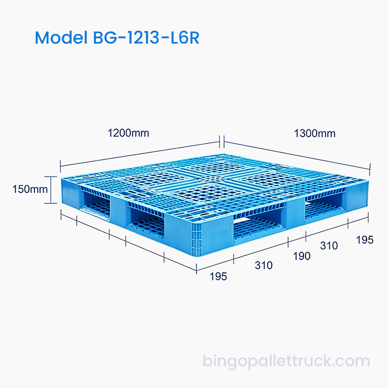 1200x1300 mm laka plastična paleta sa šest vodilica