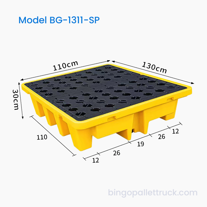 1300x1100 mm nepropusna plastična paleta s rešetkastom površinom za IBC torbe