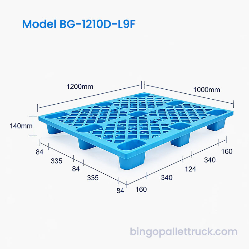 1200x1000 mm plastična paleta s protukliznom rešetkastom površinom za logistiku