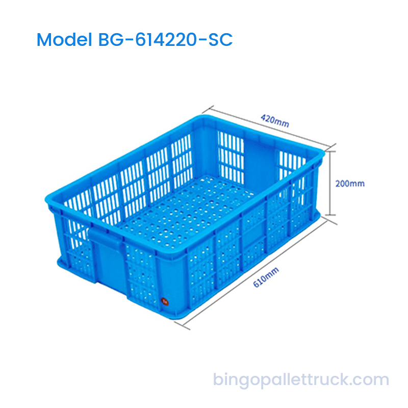 Izdržljivi HDPE plastični sanduk od 42L koji se može složiti na jedan za logistiku robe